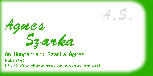 agnes szarka business card
