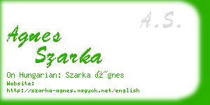 agnes szarka business card